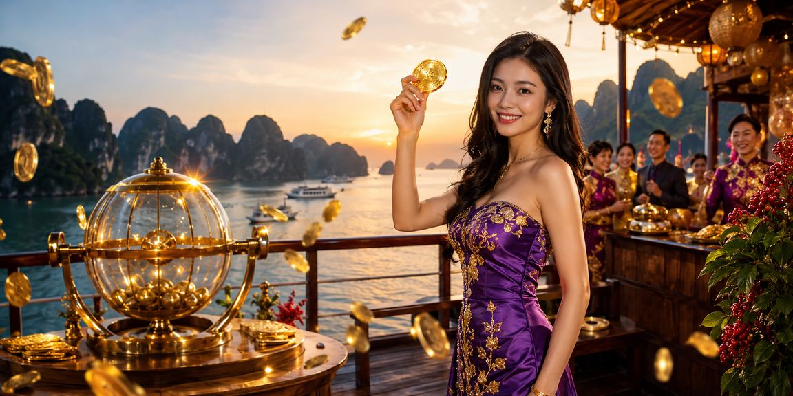 Người chơi xổ số trực tuyến tại vịnh Hạ Long với cà phê