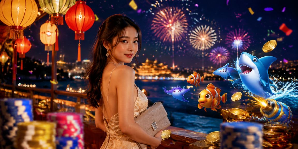 Người chơi game bắn cá tại chợ đêm Huế